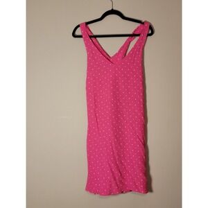 Loft Womens Polka Dot Criss Cross Swing Dress Pink  Medium Petite  Mini Dress